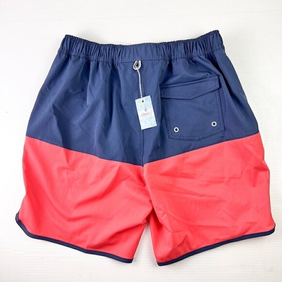 Johnnie-O Tully Half Elastic 7" Surf Shorts Size Small Scalloped Hem - Picture 9 of 11